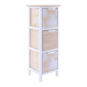 Tendance Paulownia Mdf &Aacute;lamo Muebles 3 Cajones Planta Decoraci&oacute;n Tess Tiradores De Metal - Blanco Natural - Tendance
