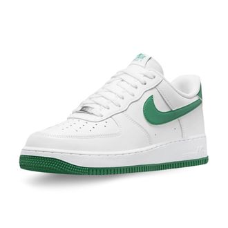 Nike Air Force 1 07 Mens Trainers Sneakers Leather Shoes FJ4146 (White/White/Malachite 102) UK12 (EU47.5)
