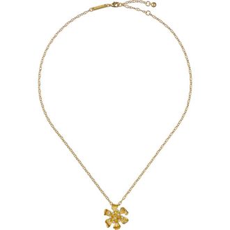 Ted Baker Furina Furled Flower Pendant Necklace in Metallic Gold at Nordstrom