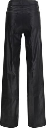 L'agence Womens Clayton Coated Wide Leg Jeans Noir Cotton; Elastane; Spandex
