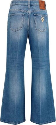 Valentino Womens Blue Cotton Straight-Leg Jeans Clothing