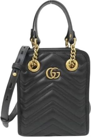 Gucci Pre-owned Gewatteerde Mini Tas - Dames - Vintage Mini Tas - Zwart - ONE Size - Leer - Vintage