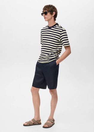 Mango T-shirt regular fit 100% cotone righe navy - Uomo - XXL - MANGO MAN