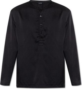 Tom Ford Zijden pyjamashirt - Heren - Pyjama - Grijs - S - Nachtkleding