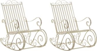 Clp Clp - Set De 2 Mecedoras De Hierro Smilla Crema Antiguo