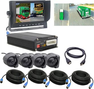 OEM Kit De Visi&oacute;n Ahd De 360 Grados Con Monitor Hdmi De 7 Para Autobuses, Camiones De Basura Y Carretillas Elevadoras