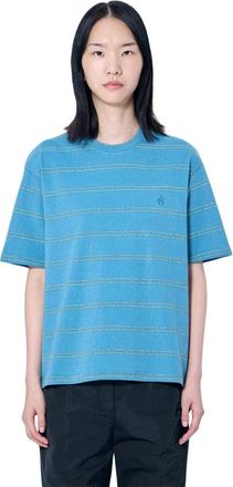 Jil Sander Gestreepte Katoenen Jersey T-shirt - Dames - T-shirts - Blauw - XS - Katoen - Tops