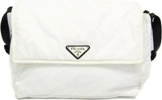 Prada Pre-owned Re-Nylon Padded Shoulder Bag 1Bd 256 - unisex - Vintage Schoudertas - Wit - ONE Size - Nylon - Vintage