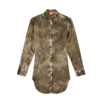 Diesel Dames, Blouses & Shirts, Bruin, Maat: 3XS Satijn