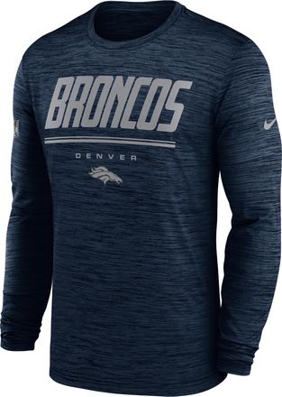 Nike Denver Broncos Sideline Team Issue Velocity Nike Mens Dri-FIT NFL Long-Sleeve T-Shirt in Blue | 02EQ41S8W-CH4