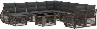 vidaXL Conjunto De Sof&aacute;s De Jard&iacute;n 12 Uds. Gris Y Gris Oscuro Vidaxl
