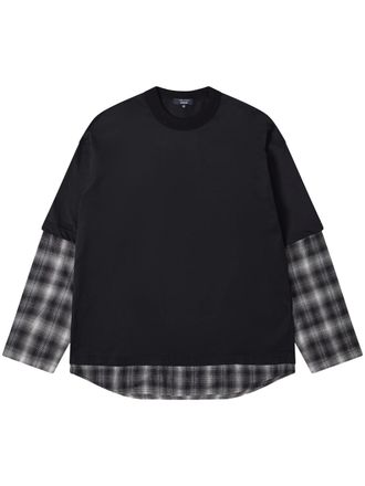 Comme Des Gar&ccedil;ons Layered Black Plaid T-Shirt