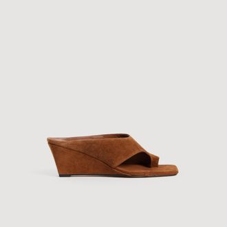 Sandro Suede wedge sandals