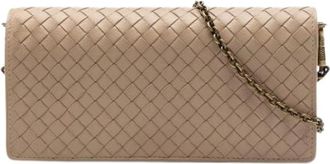 Bottega Veneta Pre-owned Woven Nappa Crossbody Bag - Dames - Vintage Clutch - Bruin - ONE Size - Leer - Vintage