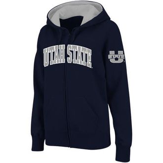 Colosseum Womens Stadium Athletic Navy Utah State Aggies Arched Name Full-Zip Hoodie at Nordstrom, Size Xx-Large