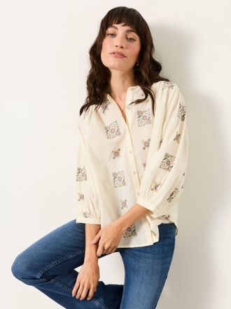 Fat Face FatFace Ellen Ivory Embroidered Petite Blouse