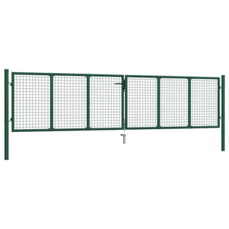 Berkfield Home Mesh Garden Gate Steel 390x100 cm Green