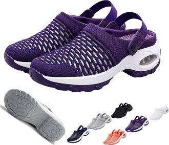 Generic Womens Orthopedic Clogs with Air Cushion Support, Slip on Lightweight Beach Shoes Outdoor Slippers Walking Shoes (Purple, Adult, Women, 5.5, Numeric, 