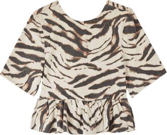 Ganni Top Ganni in cotone organico con stampa zebrata