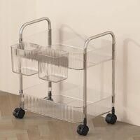 OEM Organizador De Almacenamiento De Acr&iacute;lico Transparente, Carrito Para Cosm&eacute;ticos, Organizador De Ba&ntilde;o, Organizador De Mesilla De Noche, 2 Niveles - Cre