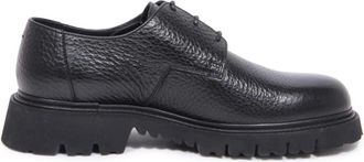 Doucal's Italiaanse leren veterschoenen - Heren - Veterschoenen - Zwart - 45 EU - Leer - Schoenen