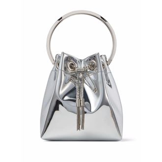 Jimmy Choo London Silver Bon Bon Mini Bucket Bag
