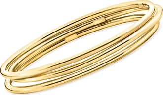 Ross-Simons Italian 22kt Gold Over Sterling Jewelry Set: 3 Polished Bangle Bracelets