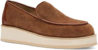 Aquatalia Honnete Water Resistant Platform Flat in Cognac Suede at Nordstrom, Size 10.5