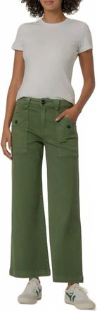 Kut from the Kloth Meg High Waist Wide Leg Utility Pants In Dill Green