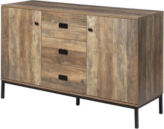 HOMCOM Mobile Multiuso in Truciolato e Metallo per Cucina e Soggiorno Marrone - Homcom