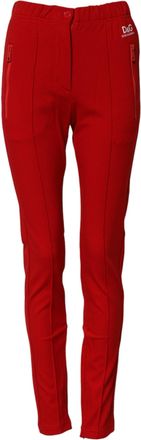 Dolce & Gabbana Womens Red Mid Waist Slim Fit Pants