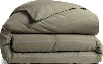 Parachute Brushed Cotton Duvet Cover in Moss/wave at Nordstrom, Size King/california King