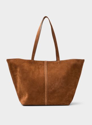 Vanessa Bruno Womens Supple caramel suede XL tote bag