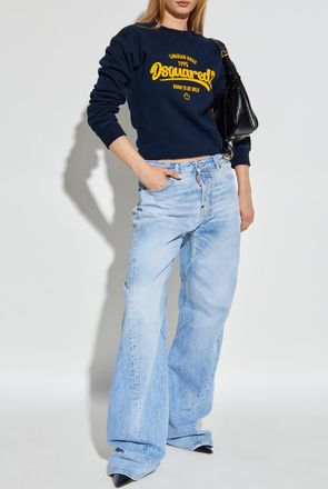 Dsquared2 Sweatshirt With Logo, Womens, Navy Blue