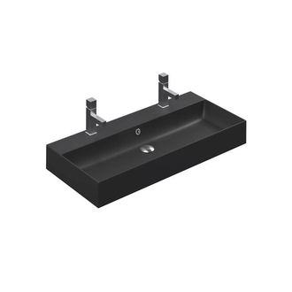 Thebalux Aura, 100cm, wastafel 2x kr gat, keramiek