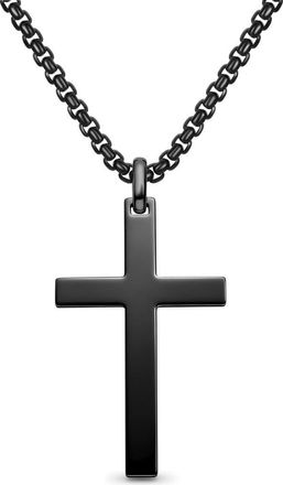 Edforce Mens Cross Pendant Necklace in Black at Nordstrom Rack