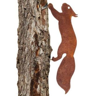 OEM Ardilla Para &Aacute;rbol - Decoraci&oacute;n De Jard&iacute;n De Metal - 30 Cm - P&aacute;tina De &Oacute;xido Natural -crezuo