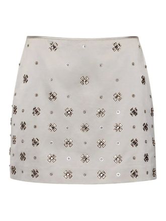 Veronica Beard Olenna embellished mini skirt - women - Cotton/Polyester/Elastane/Polyester - 8 - Silver