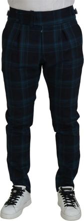 Dolce & Gabbana Slim-fit Broeken - Heren - Slim Fit Broeken - Veelkleurig - L - Wol - Broeken