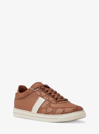 Michael Kors Brady Logo Embossed Leather Sneaker