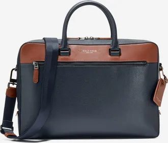 Cole Haan Mens Damon Briefcase - Blue