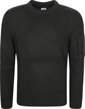 C.P. Company C.P. Company - Jersey de cuello redondo Full Rib de algod&oacute;n con lente - Knitwear - Hombre - Verde - 2XL