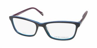 Laura Ashley Womens Lily 2 Eyeglasses In Black Dark Mauve Blue