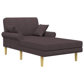 vidaXL Chaise Longue Marr&oacute;n Oscuro Tela Vidaxl