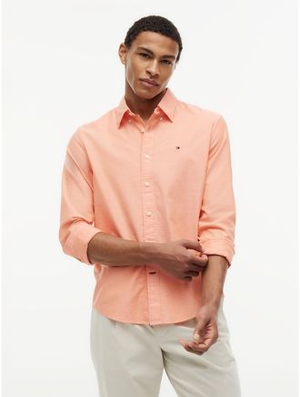 Tommy Hilfiger Mens Regular Fit Oxford Shirt - Orange - XXXL