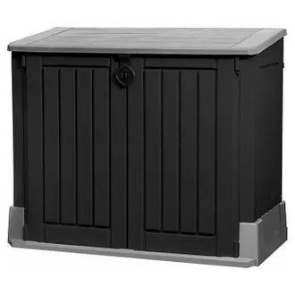 Keter Armadio Porta Attrezzi Da Giardino 130x110x74 Cm In Resina Store It Out Midi Nero