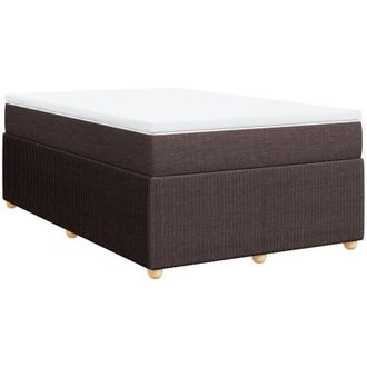 vidaXL Cama Box Spring Con Colch&oacute;n Tela Marr&oacute;n Oscuro 120x200 Cm Vidaxl