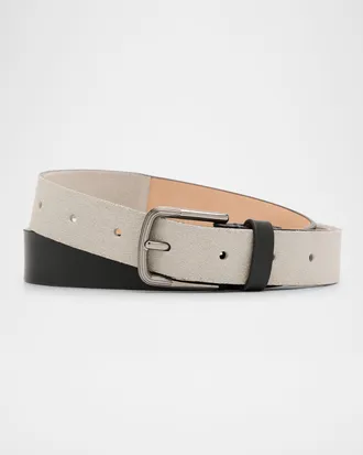 Giorgio Armani Men & apos;s Suede and Leather Reversible Belt