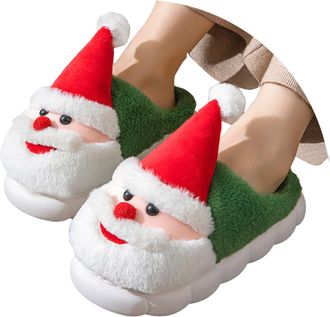 Generic Christmas Slippers for Women Santa Soft Warm Non Slip Slipper Christmas Shoes for Holiday Xmas Bedroom Indoor Outdoor Use for Winter