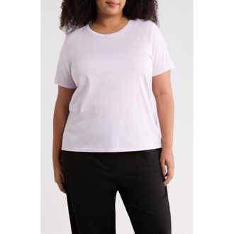 Eileen Fisher Crewneck Organic Cotton T-Shirt in Lilac Frost at Nordstrom, Size 1X